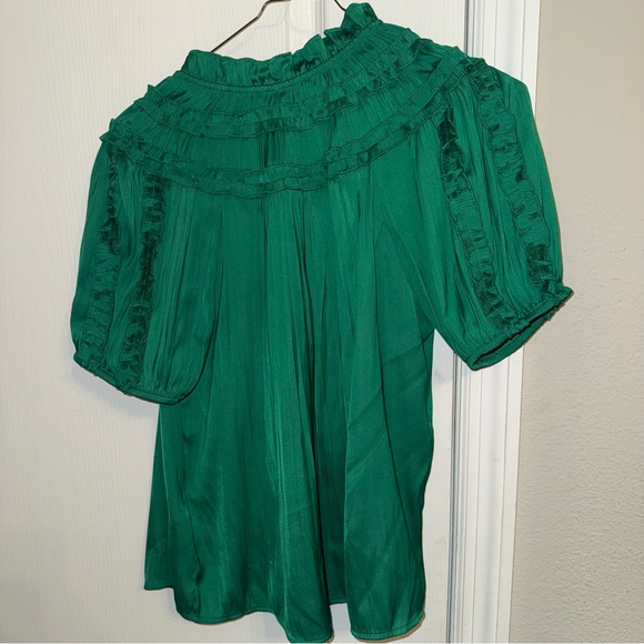 Anthropologie Shirred Short-Sleeve Peasant Blouse - Picture 8 of 8